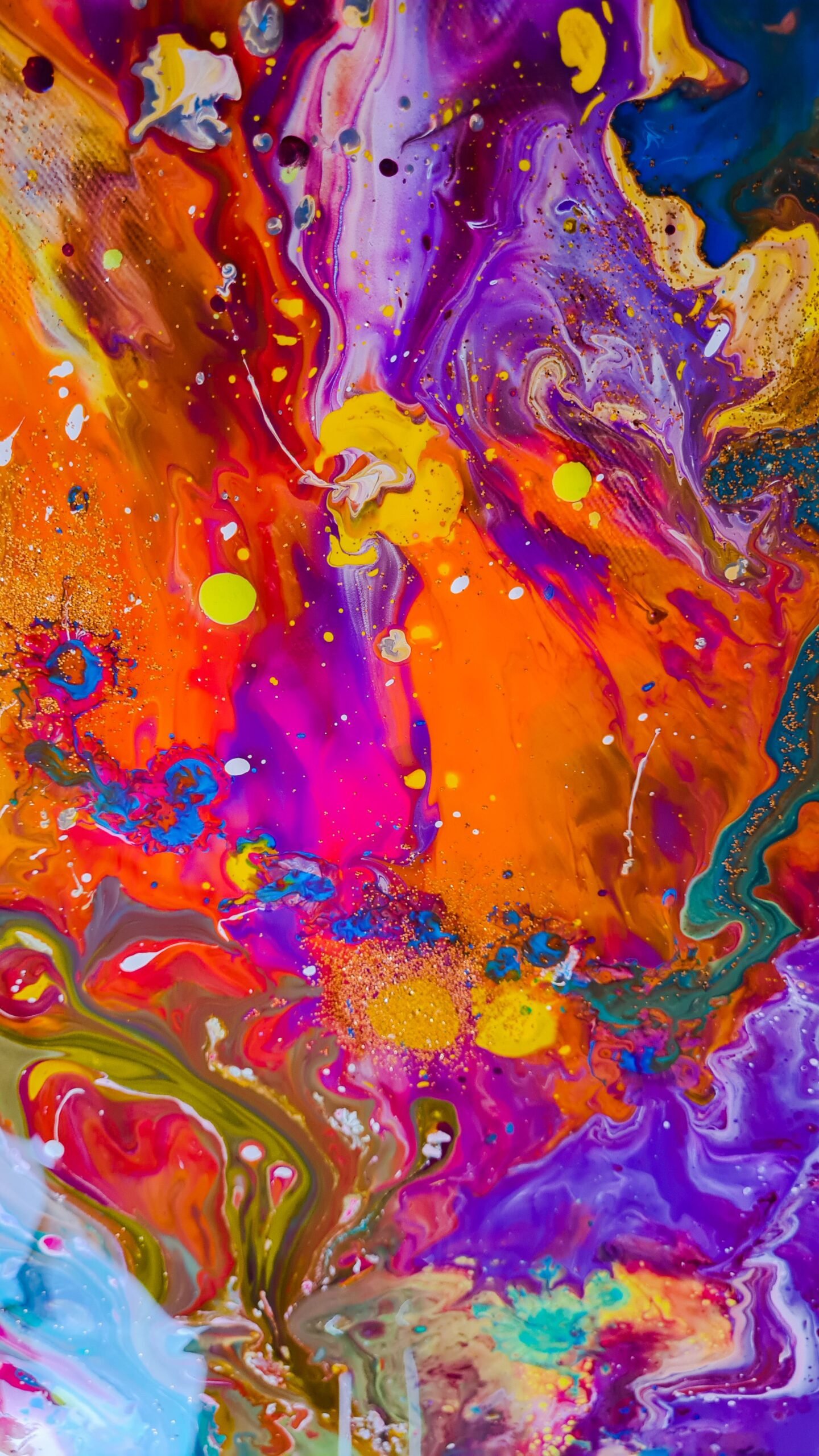 Dynamic abstract artwork with vibrant swirling colors creating a stunning visual.